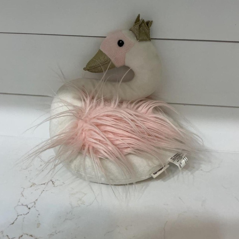 Princess Swan with Gold Crown and Pink Feathers